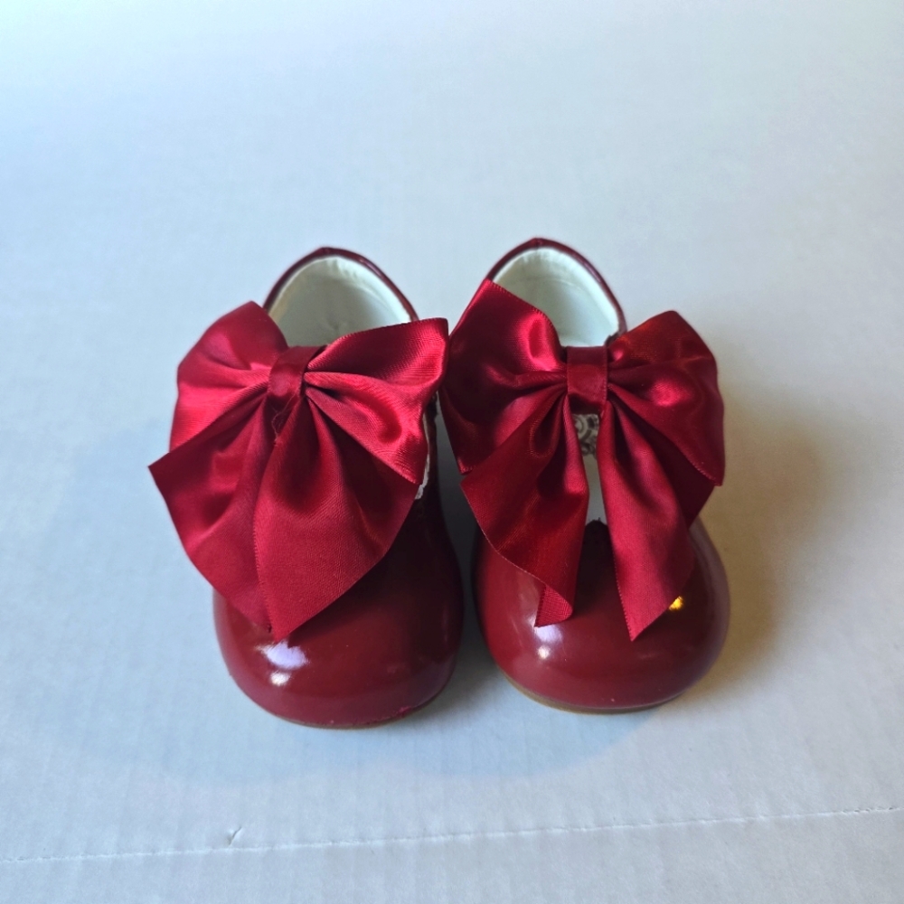 Caramelo Girls Elegant Red Bow Kids Shoes Size 20